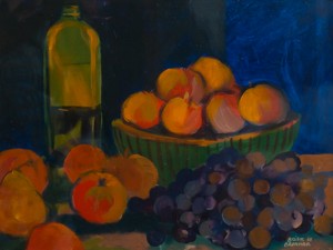 WC - Fruit and Olive Oil Still Life